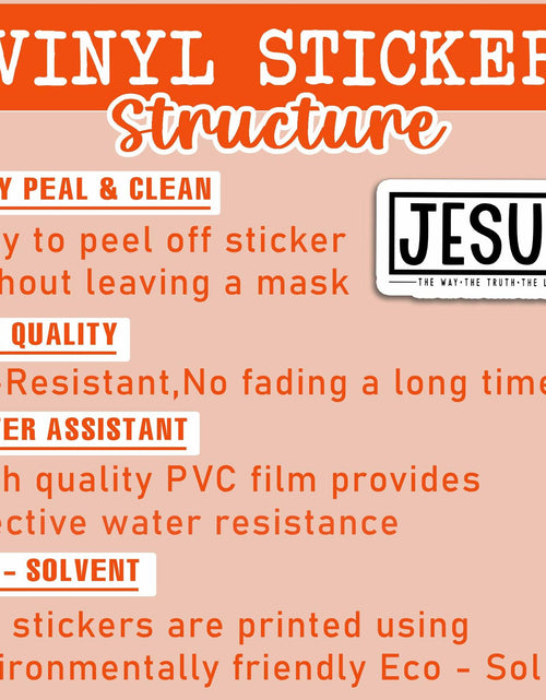 Load image into Gallery viewer, HYKADEUS Jesus The Way Truth Life Christian Bible Verse Stickers 3x1.5 Inch 3Pcs
