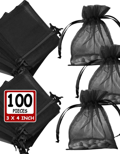 Load image into Gallery viewer, Ableme Deco Purple Organza Drawstring Bags 3x4 Inch 100 Pcs

