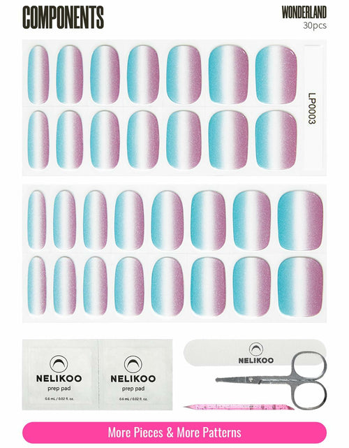 Load image into Gallery viewer, Nelikoo Semi Cured Gel Nail Strips 30 pcs Wonderland 2 Weeks Lasting
