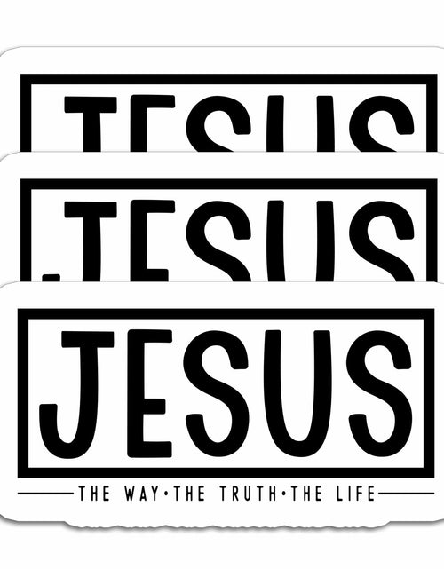 Load image into Gallery viewer, HYKADEUS Jesus The Way Truth Life Christian Bible Verse Stickers 3x1.5 Inch 3Pcs
