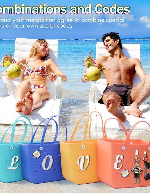 Load image into Gallery viewer, MISHANIER 4 Pcs Alphabet Silicone Charms for Bogg Bag Accessories P Color
