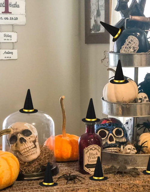 Load image into Gallery viewer, BESTOYARD 48 Pcs Halloween Mini Witch Hats Black Felt Party Favors Decor
