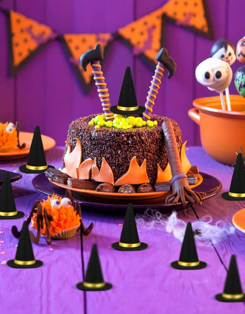 Load image into Gallery viewer, BESTOYARD 48 Pcs Halloween Mini Witch Hats Black Felt Party Favors Decor

