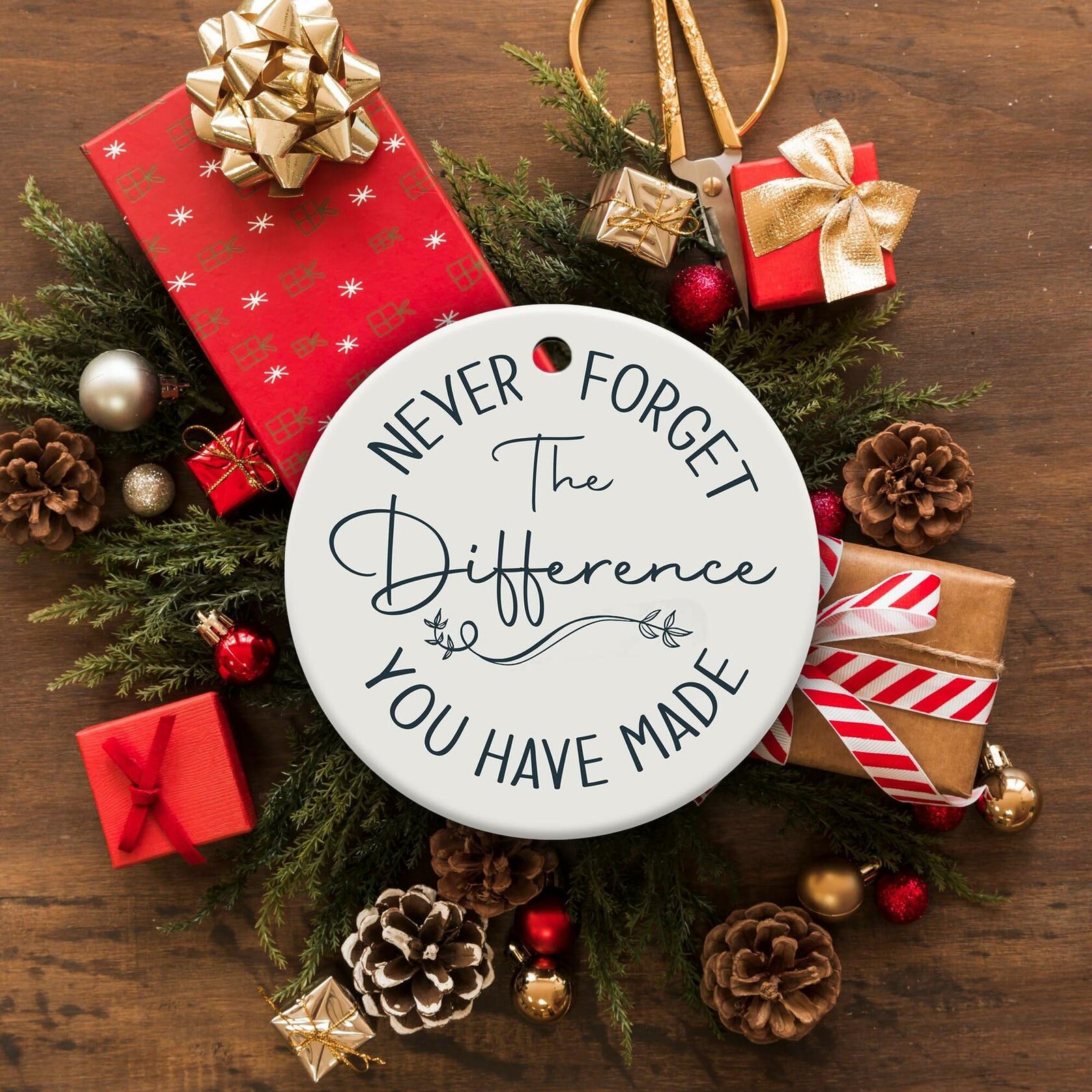 TinhCD Store Thank You Nurse Gift Ceramic Christmas Ornament Elegant