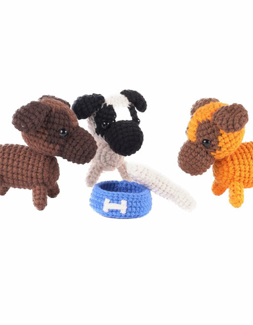 Load image into Gallery viewer, Finnacy Crochet Dog Kit Husky 3 pcs Yarn Hook Accessories Starter Kit
