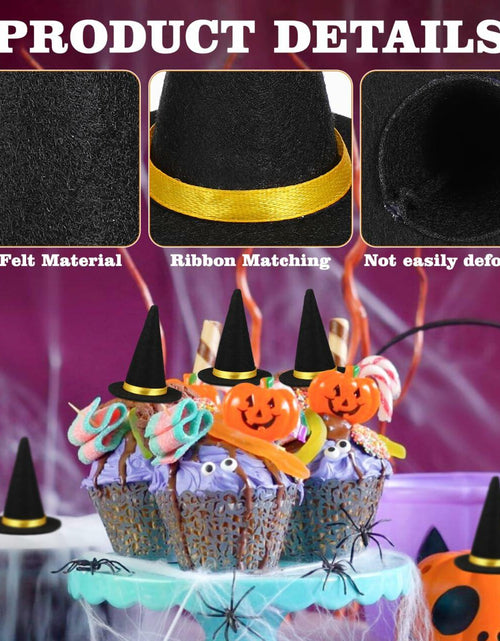 Load image into Gallery viewer, BESTOYARD 48 Pcs Halloween Mini Witch Hats Black Felt Party Favors Decor

