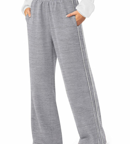 NIMIN Women's Wide Leg Sweatpants High Waisted Baggy Pockets Light Grey XL
