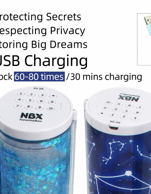 Load image into Gallery viewer, NBX NewmeBox Quicksand Pencil Case with Calculator &amp; Mirror Purple Sakura Night
