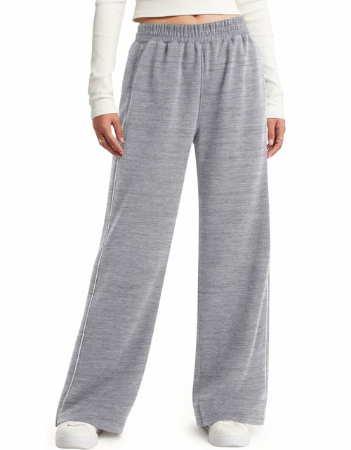 Load image into Gallery viewer, NIMIN Women's Wide Leg Sweatpants High Waisted Baggy Pockets Light Grey XL
