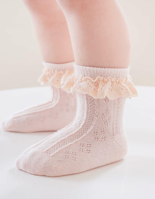 Load image into Gallery viewer, Zumou Toddler Lace Socks Ruffle Eyelet Princess 6 Pairs Size 6-8 Years
