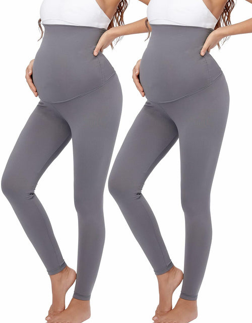 Load image into Gallery viewer, TOUCH LOOM Maternity Leggings High Waist Full Length Pants 2Gray Size XXL
