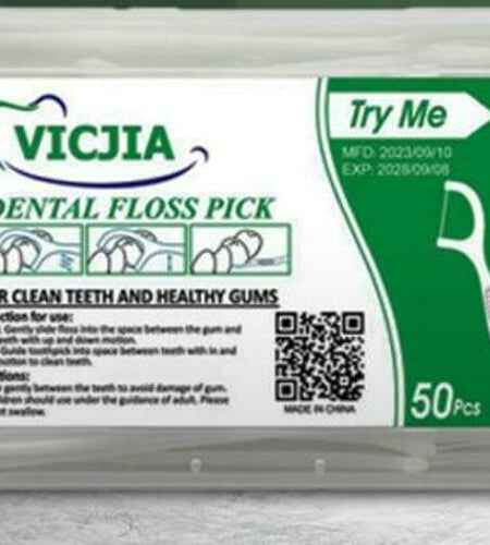 VICJIA Unflavored Tooth Floss Picks Dental Flossers 500 Count L+ Portable
