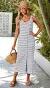 Load image into Gallery viewer, MEROKEETY Women’s Striped Sleeveless Tank Midi Dress Scoop Neck White Size M
