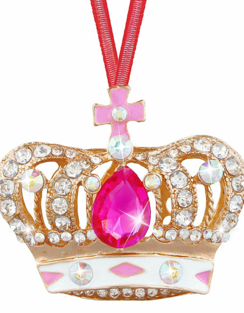 Load image into Gallery viewer, GROWTHMAGIC Pink Metal Crown Christmas Ornaments with Rhinestones Xmas Decor
