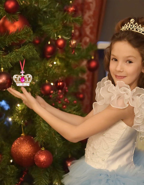 Load image into Gallery viewer, GROWTHMAGIC Pink Metal Crown Christmas Ornaments with Rhinestones Xmas Decor
