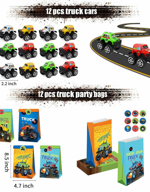Load image into Gallery viewer, XIPEGPA Truck Party Favors Set - Keychains Slap Bracelets Stickers Straws
