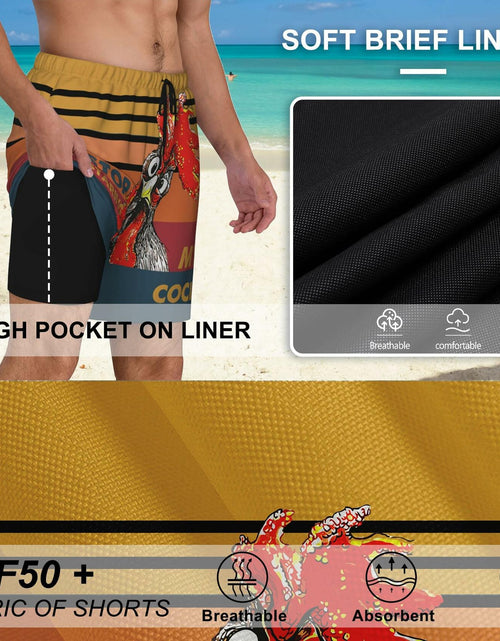 Load image into Gallery viewer, SolAzul Men's Quick Dry Swimming Trunks Board Shorts Blue Size L
