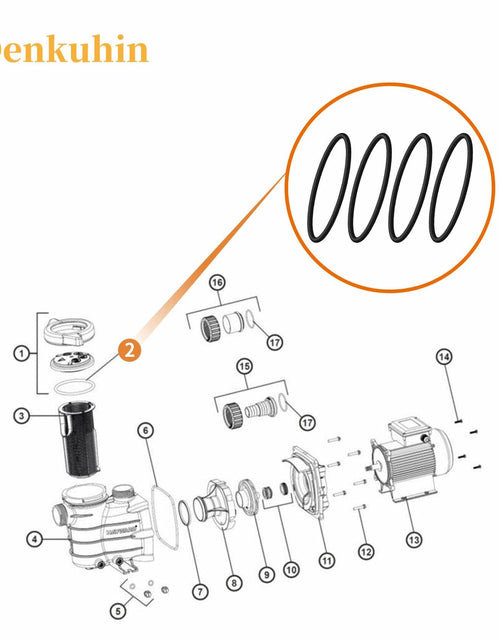 Load image into Gallery viewer, Denkuhin SPX1500P Lid Strainer O-Ring for Hayward Power-Flo Pumps 4 PCS
