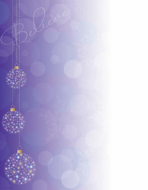 Load image into Gallery viewer, Great Papers Believe Ornaments Letterhead 11x8.5 White 80ct
