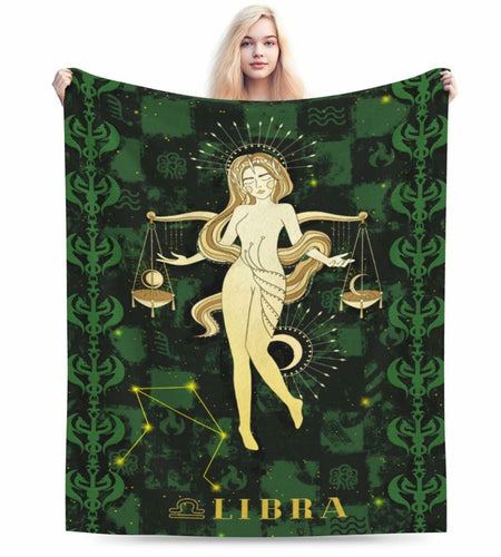 Aswuihz Libra Constellation Flannel Throw Blanket 60x50 Fuzzy Cozy