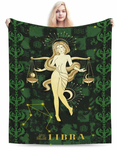 Load image into Gallery viewer, Aswuihz Libra Constellation Flannel Throw Blanket 60x50 Fuzzy Cozy
