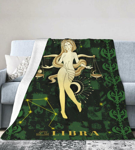 Aswuihz Libra Constellation Flannel Throw Blanket 60x50 Fuzzy Cozy