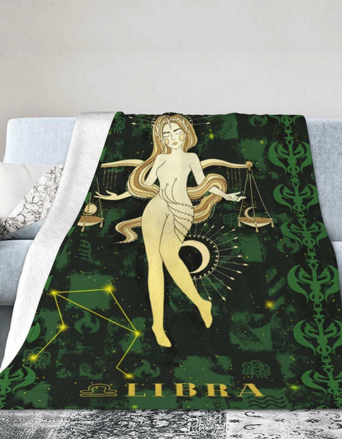Load image into Gallery viewer, Aswuihz Libra Constellation Flannel Throw Blanket 60x50 Fuzzy Cozy
