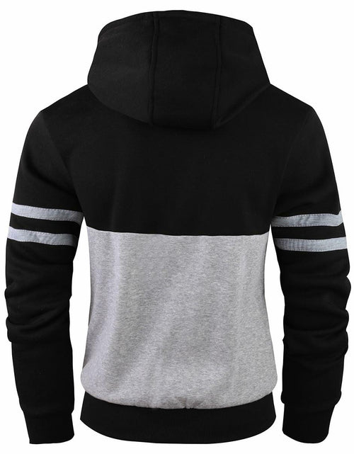 Load image into Gallery viewer, OHSNMAKSL Men's Full Zip Fleece Hoodie Jacket Black/Gray Size XL
