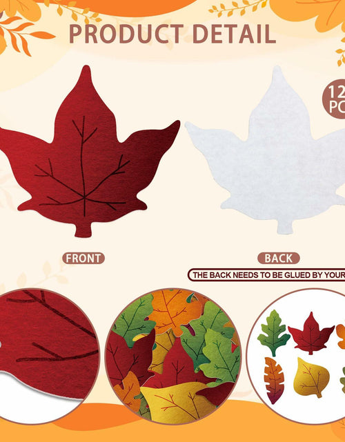 Load image into Gallery viewer, HunnmingRe 240 Pcs Felt Fall Leaves Set Multicolor DIY Autumn Decoration
