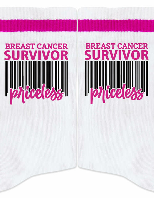 Load image into Gallery viewer, FujLoy Together We Fight Cancer Socks Chemo Awareness Survivor Gift Size 8
