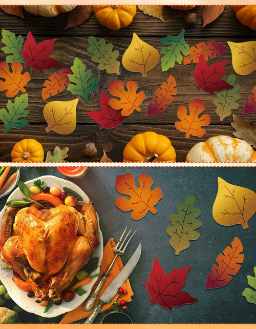 Load image into Gallery viewer, HunnmingRe 240 Pcs Felt Fall Leaves Set Multicolor DIY Autumn Decoration

