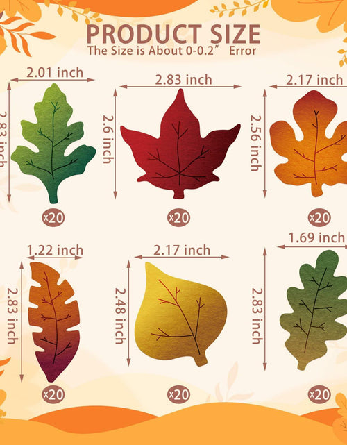 Load image into Gallery viewer, HunnmingRe 240 Pcs Felt Fall Leaves Set Multicolor DIY Autumn Decoration
