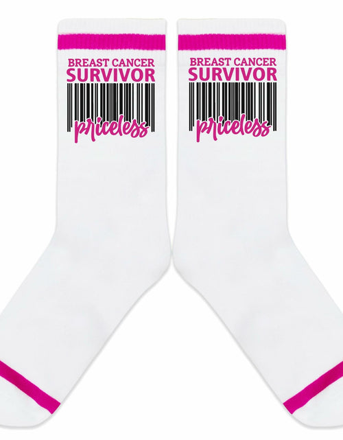 Load image into Gallery viewer, FujLoy Together We Fight Cancer Socks Chemo Awareness Survivor Gift Size 8

