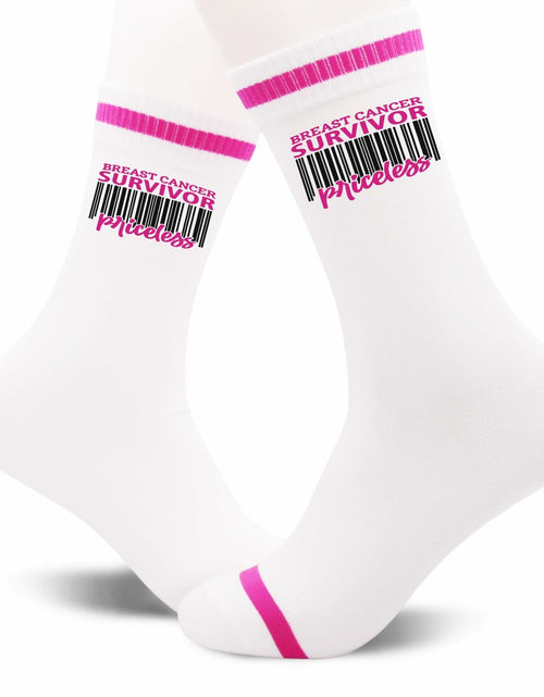 Load image into Gallery viewer, FujLoy Together We Fight Cancer Socks Chemo Awareness Survivor Gift Size 8

