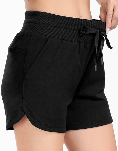 Load image into Gallery viewer, Haimont Women's Heather Grey Cotton Sweat Shorts 4" High Waist Pockets Size XXL
