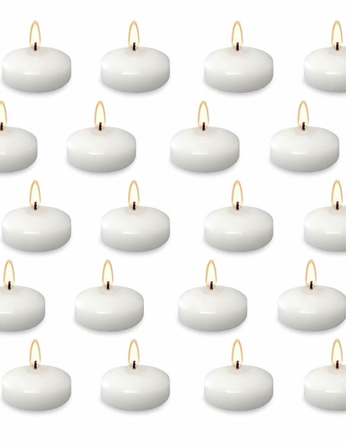 Load image into Gallery viewer, JEQUD 20 Pcs Floating Candles 1.5 Inch Unscented White Warm Tealights
