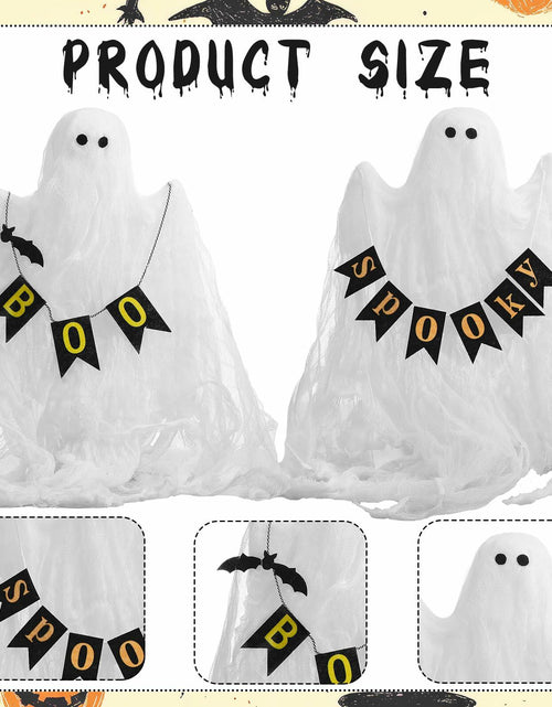 Load image into Gallery viewer, Janinka 2 Pcs Mesh Halloween Ghost Decorations Spooky White Centerpiece
