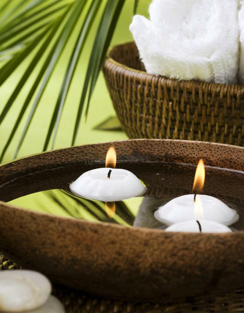 Load image into Gallery viewer, JEQUD 20 Pcs Floating Candles 1.5 Inch Unscented White Warm Tealights
