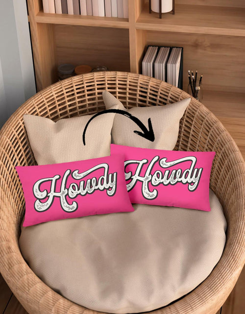 Load image into Gallery viewer, Mingnei Pink Howdy Flannel Throw Pillow Cover 12x20 Couch Cushion
