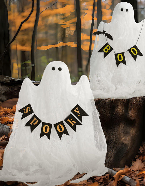 Load image into Gallery viewer, Janinka 2 Pcs Mesh Halloween Ghost Decorations Spooky White Centerpiece
