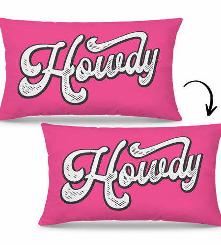 Mingnei Pink Howdy Flannel Throw Pillow Cover 12x20 Couch Cushion