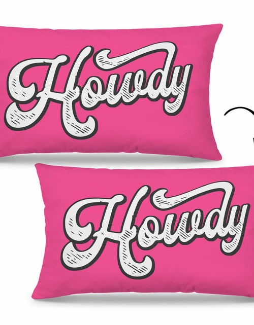 Load image into Gallery viewer, Mingnei Pink Howdy Flannel Throw Pillow Cover 12x20 Couch Cushion
