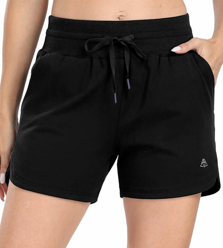Haimont Women's Heather Grey Cotton Sweat Shorts 4" High Waist Pockets Size XXL
