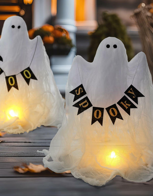 Load image into Gallery viewer, Janinka 2 Pcs Mesh Halloween Ghost Decorations Spooky White Centerpiece
