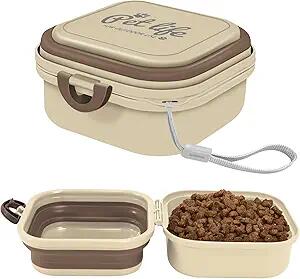 Load image into Gallery viewer, Collapsible Dog Bowl w/ Lid Travel Food Water Bowl 2-in-1 Portable 60oz
