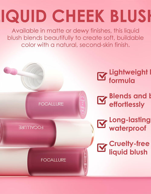 Load image into Gallery viewer, FOCALLURE Silky Cream Liquid Blush Matte Dewy Face Makeup 0.13oz Pack of 1
