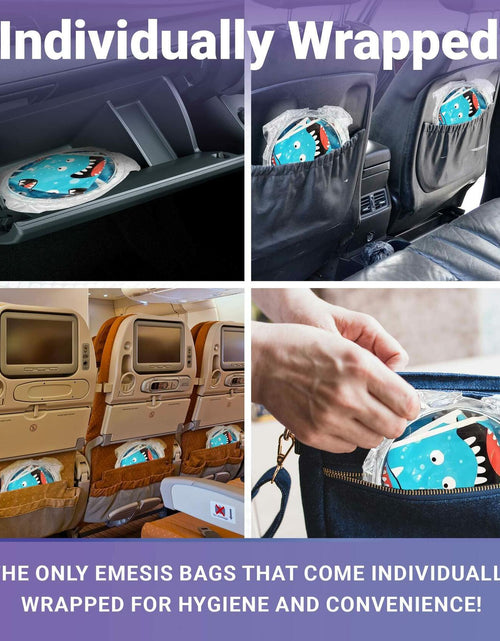 Load image into Gallery viewer, WECARE Kids Vomit Bags 5 Pack Disposable Leak Proof Self Sealing Monster Print
