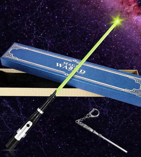KingVows Light Up Magic Wizard Wand 14.3" Rechargeable Green Cosplay