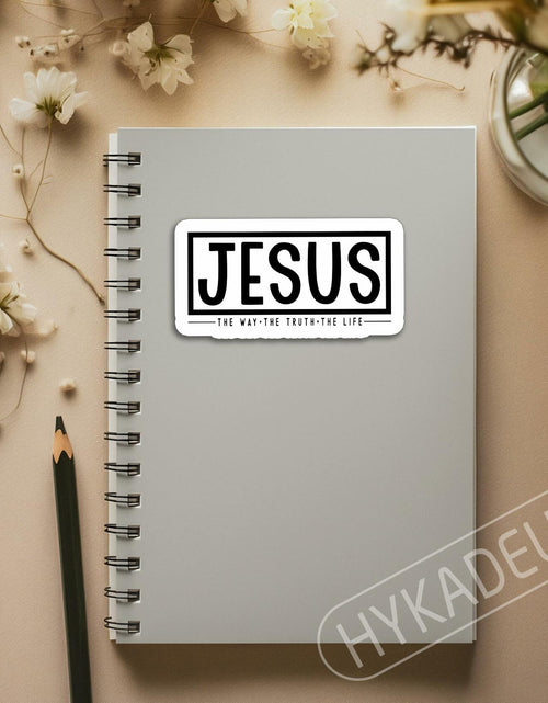 Load image into Gallery viewer, HYKADEUS Jesus The Way Truth Life Christian Bible Verse Stickers 3x1.5 Inch 3Pcs
