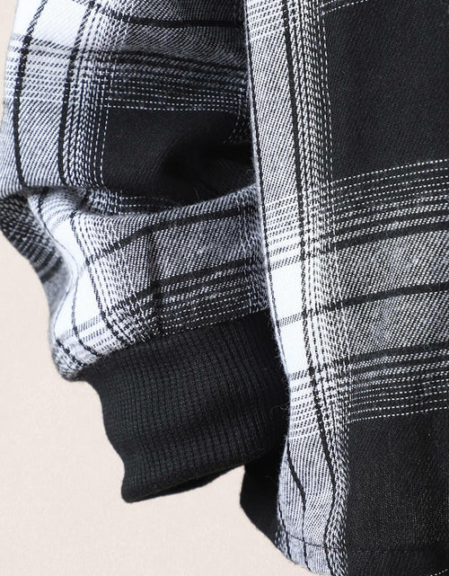 Load image into Gallery viewer, FERWANG Boys 2PC Plaid Hoodie &amp; Jogger Set Black Size 5-6 Years
